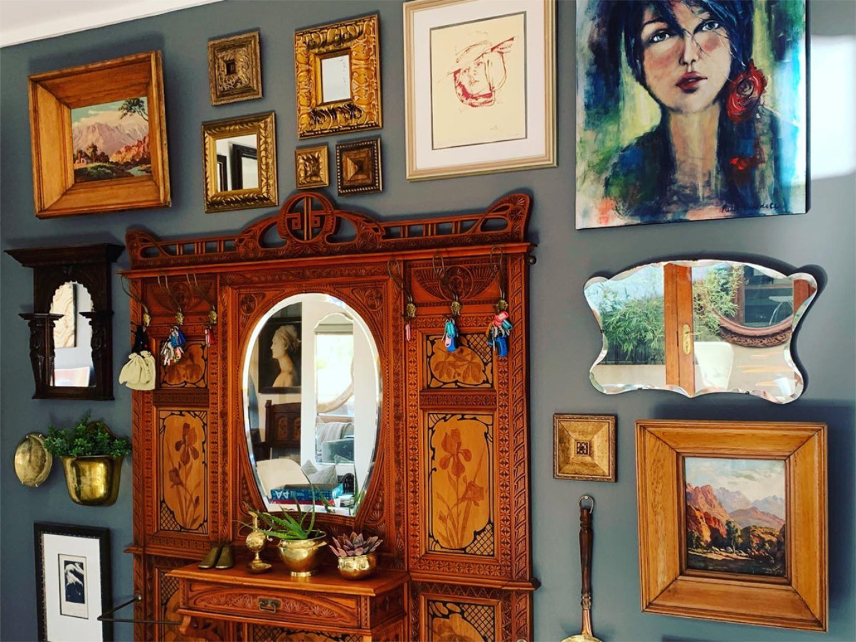 Antique credenza with nice paintings